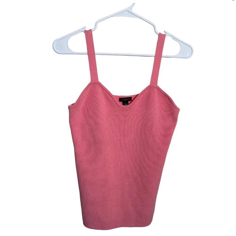 Ann Taylor Knit Tank Top Women's Small Pink Sleeveless Sweater Blouse